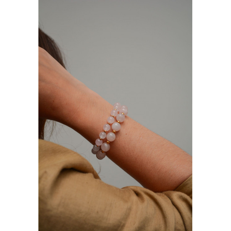 Bracelet LORI - Quartz rose 8mm