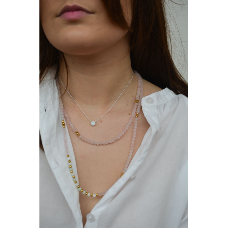 Collier GOUTTE - Opale Bleue