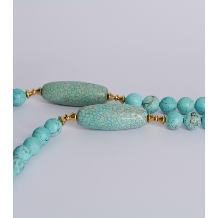 Collier ethnique- Croix éthiopienne - Grenat