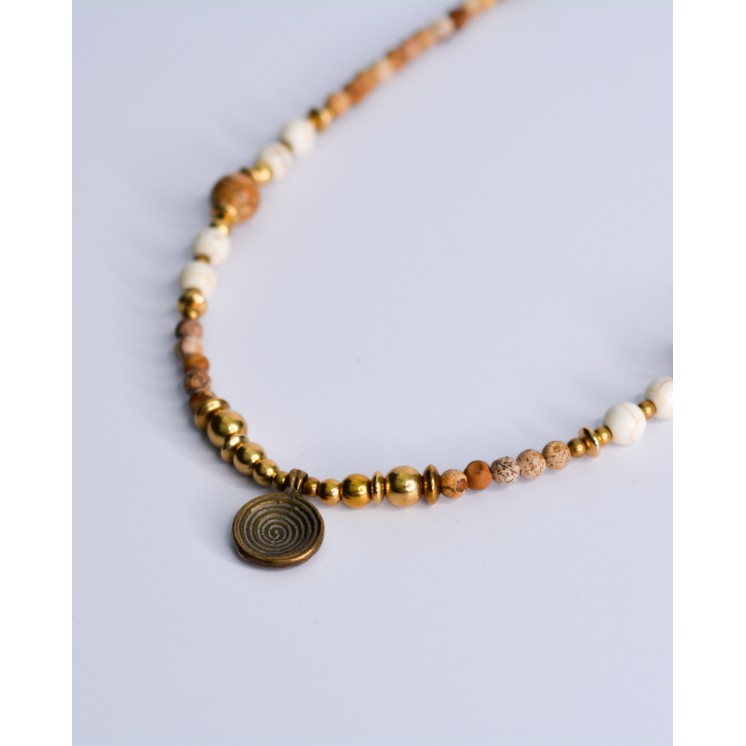Collier Ethnique - Collier Léna - Jaspe Paydage Coco