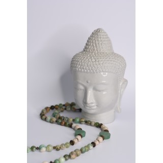 Collier ethnique- Croix éthiopienne - Grenat