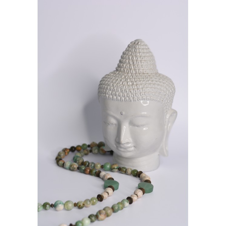 Collier ethnique- Croix éthiopienne - Grenat