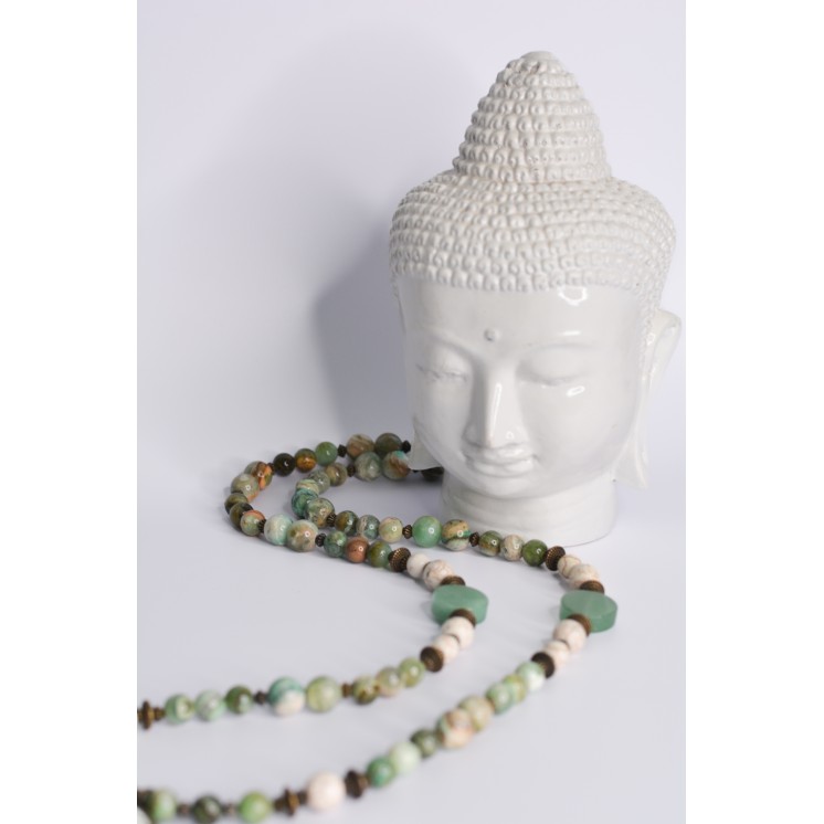 Collier ethnique- Croix éthiopienne - Grenat