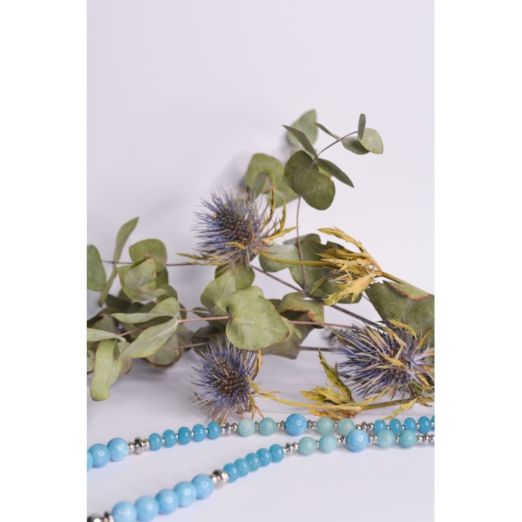 Collier ethnique- Croix éthiopienne - Grenat