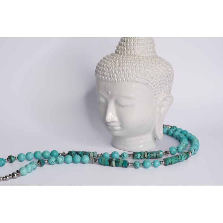 Collier ethnique- Croix éthiopienne - Grenat