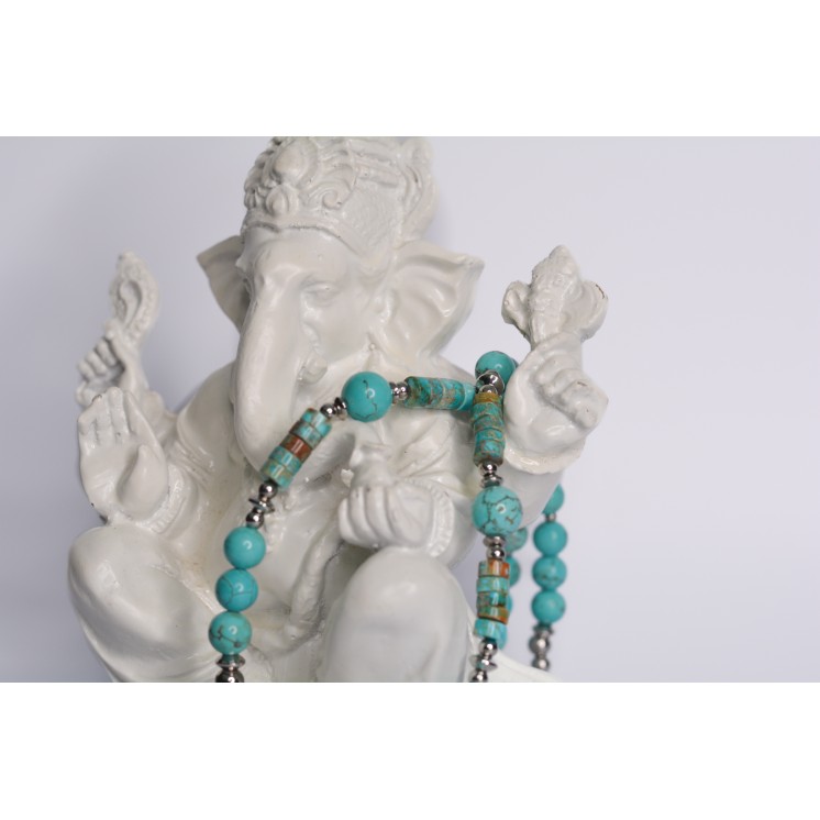 Collier ethnique- Croix éthiopienne - Grenat