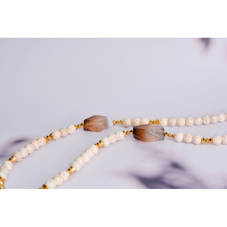 Collier ethnique- Croix éthiopienne - Grenat