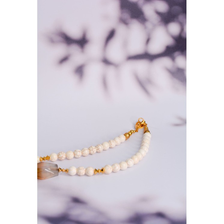 Collier ethnique- Croix éthiopienne - Grenat