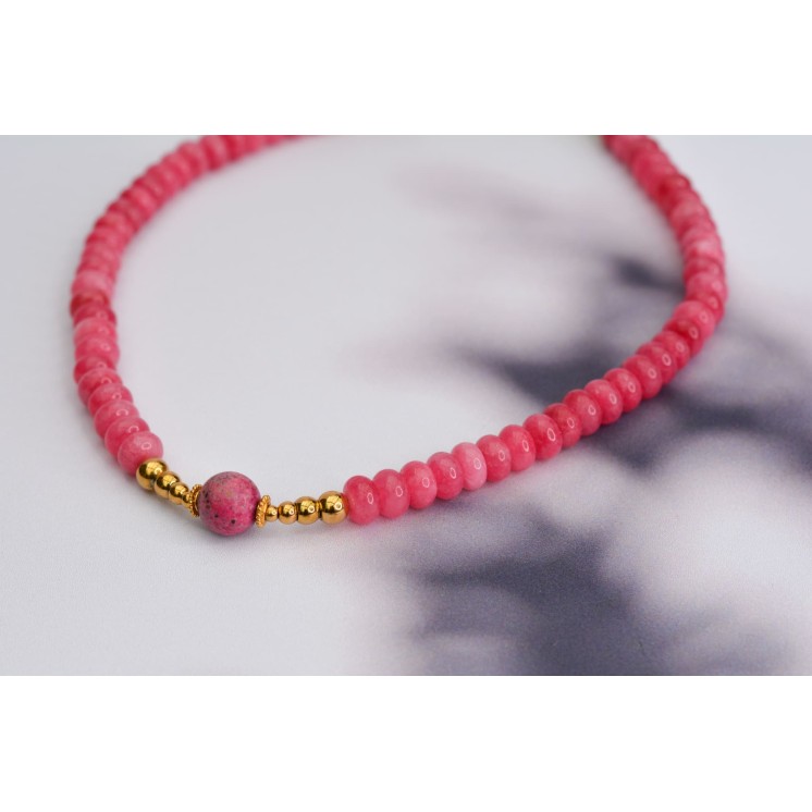 Collier ROSE 1B- Labradorite grise