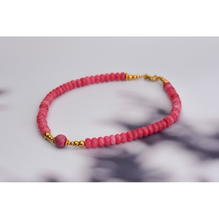 Collier ROSE 1B- Labradorite grise