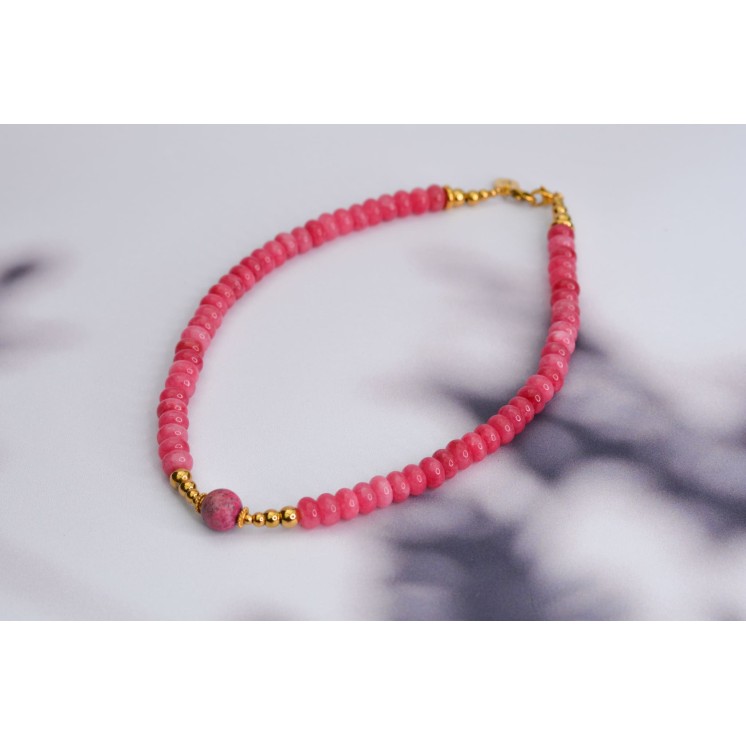 Collier ROSE 1B- Labradorite grise