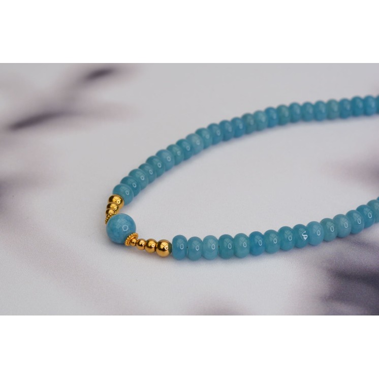 Collier ROSE 1B- Labradorite grise