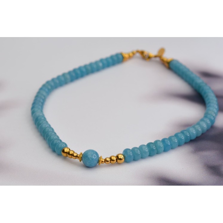 Collier ROSE 1B- Labradorite grise