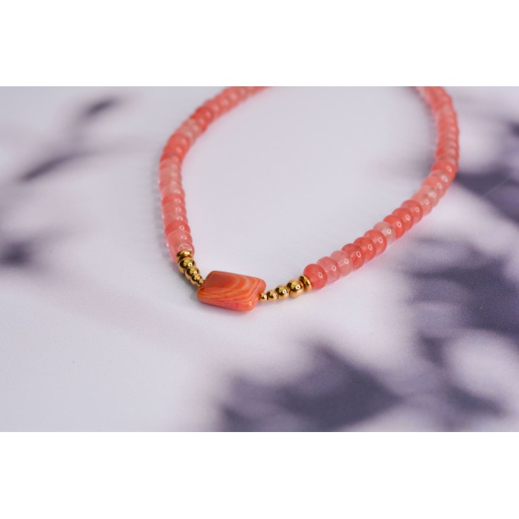Collier ROSE - Aventurine verte