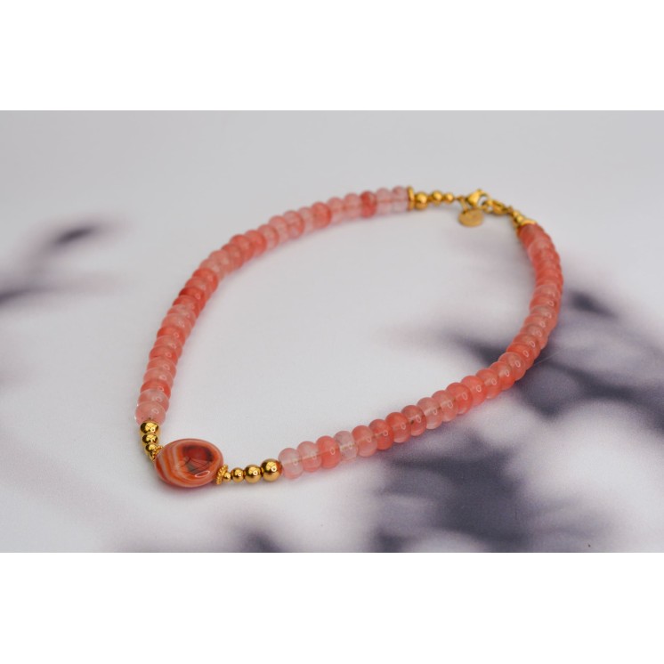 Collier ROSE - Aventurine verte