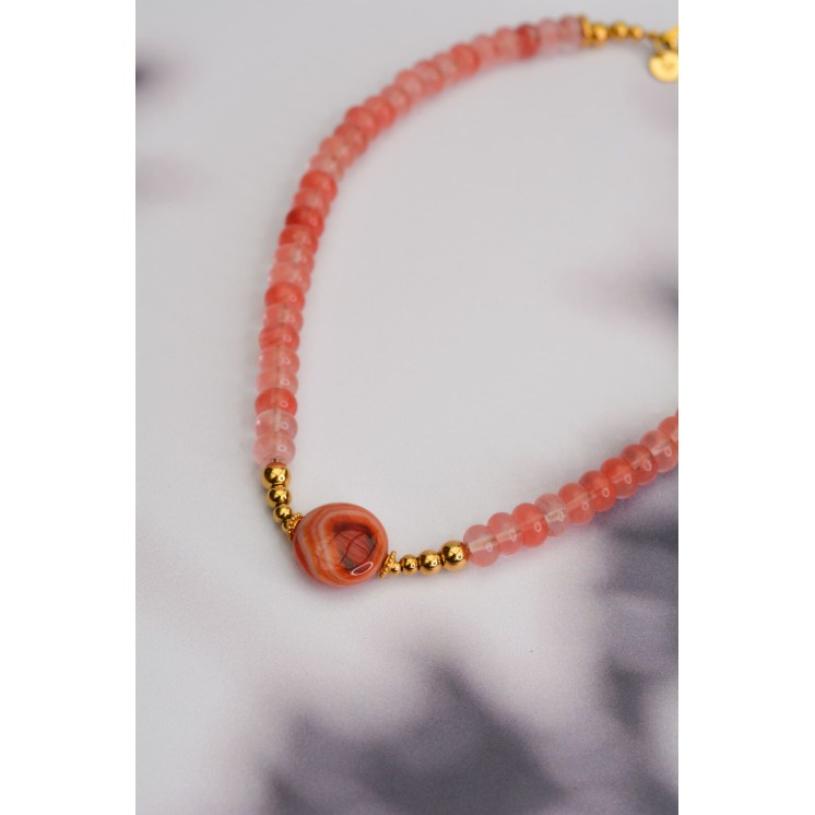Collier ROSE - Aventurine verte