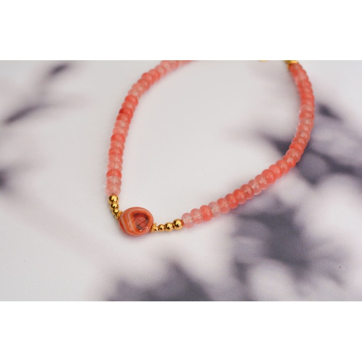 Collier ROSE - Aventurine verte
