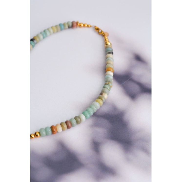 Collier ROSE - Aventurine verte
