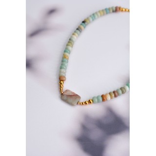 Collier ROSE - Aventurine verte