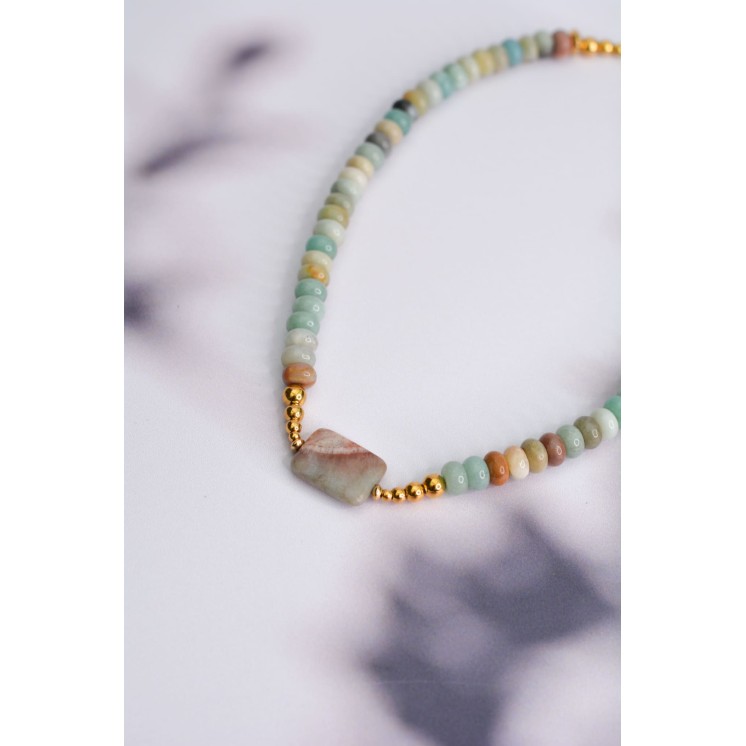 Collier ROSE - Aventurine verte