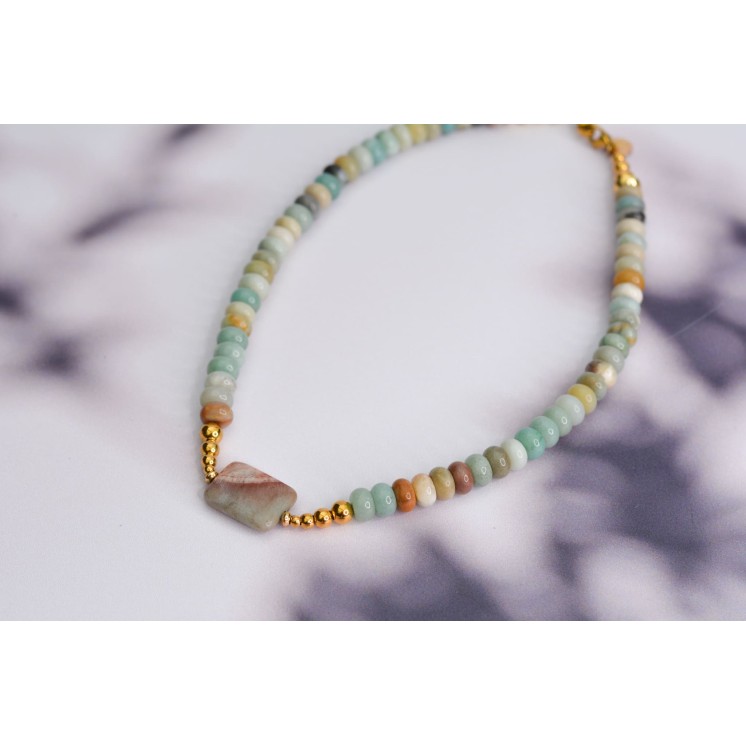 Collier ROSE - Aventurine verte