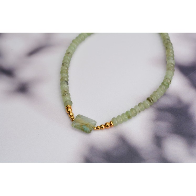 Collier ROSE - Aventurine verte