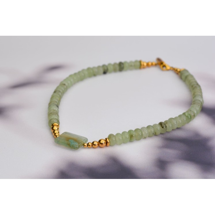 Collier ROSE - Aventurine verte