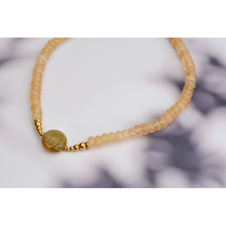 Collier ROSE - Aventurine verte