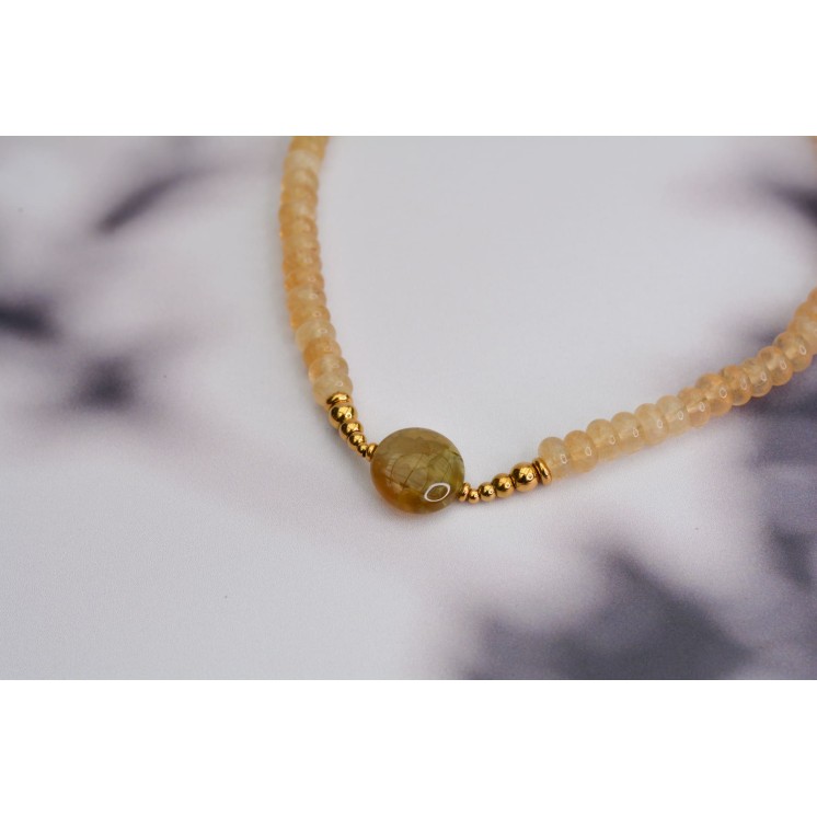 Collier ROSE - Aventurine verte