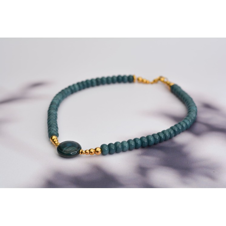 Collier ROSE - Aventurine verte