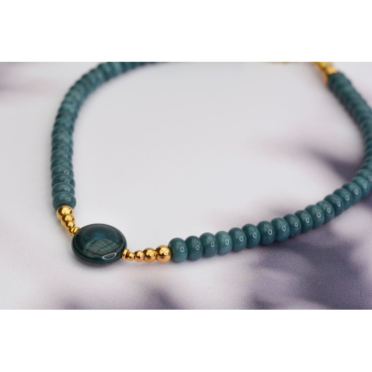 Collier ROSE - Aventurine verte