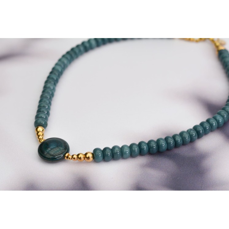 Collier ROSE - Aventurine verte