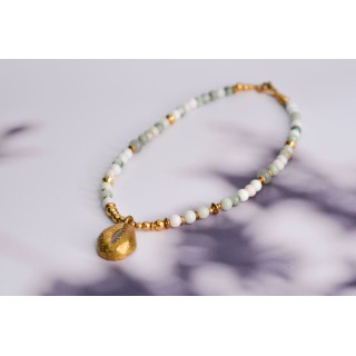 Collier ethnique- Croix éthiopienne - Grenat