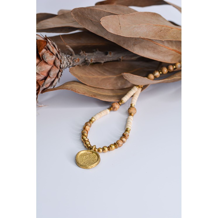 Collier Ethnique - Collier Léna - Jaspe Paydage Coco