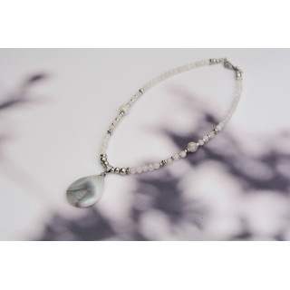 Collier LUCIE PENDENTIF - Agate marbré