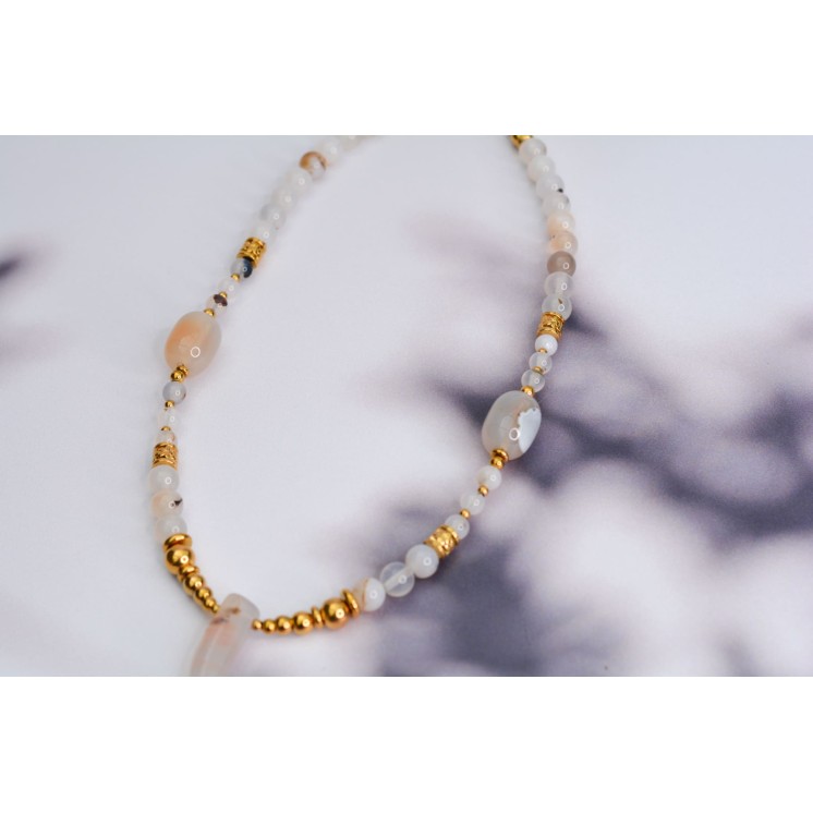 Collier AGATHE - Agate Marbré