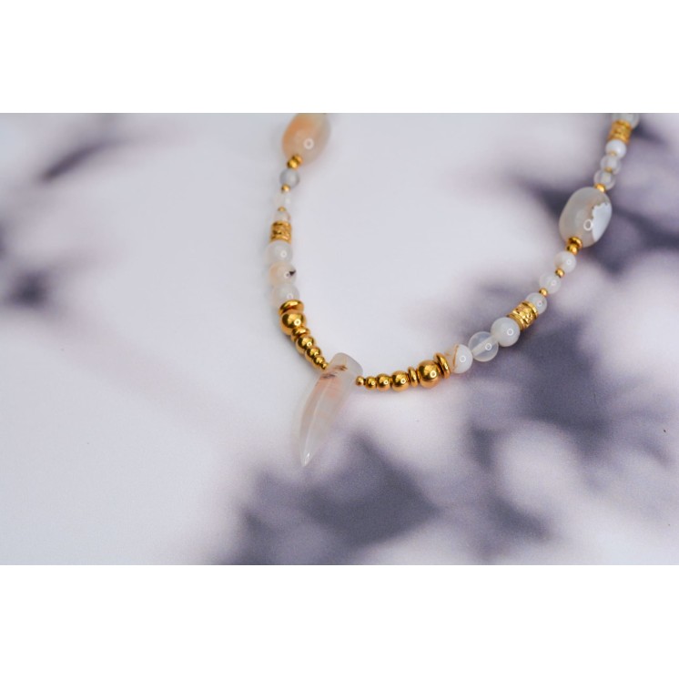 Collier AGATHE - Agate Marbré
