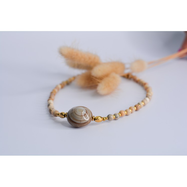 Collier AGATHE - Agate Marbré GM