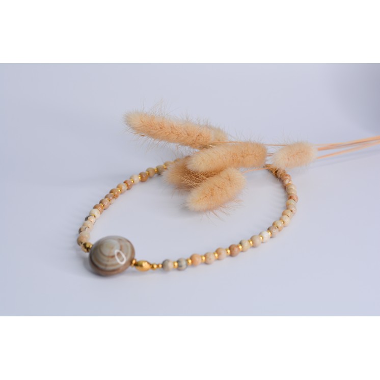 Collier AGATHE - Agate Marbré GM