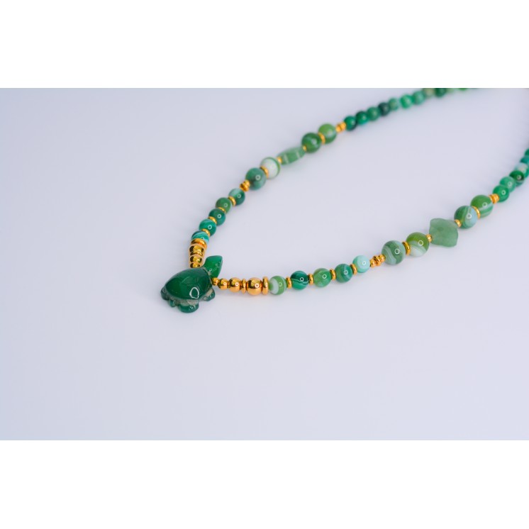 Collier LOU - Agate Verte