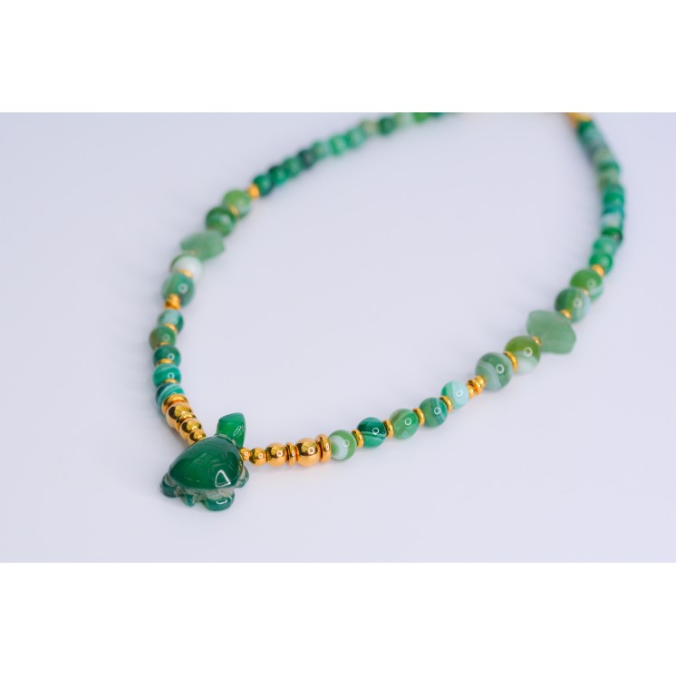Collier LOU - Agate Verte