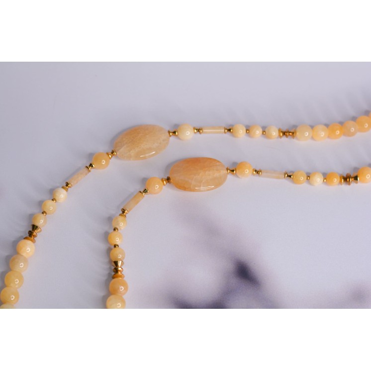 Collier ethnique- Croix éthiopienne - Grenat