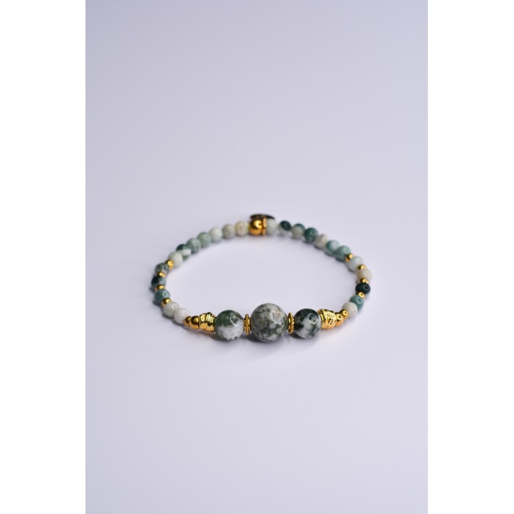 Bracelet EMY 3B Agate Arbre | Pierre Ancrage Nature