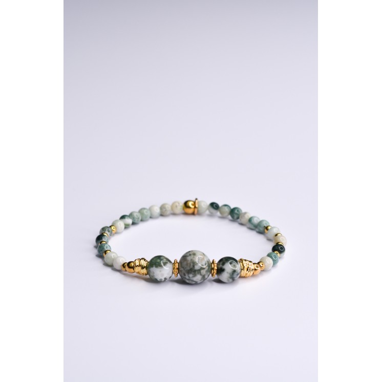Bracelet EMY 3B Agate Arbre | Pierre Ancrage Nature