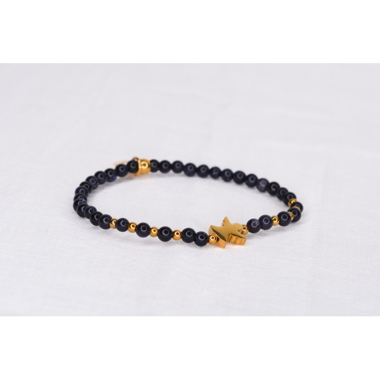 Bracelet Blue Sandstone Ange 35€ | Pierre Naturelle Acier Doré