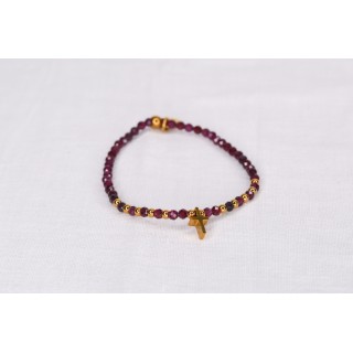 Bracelet LINA Simple - Motif : cactus - Agate orange