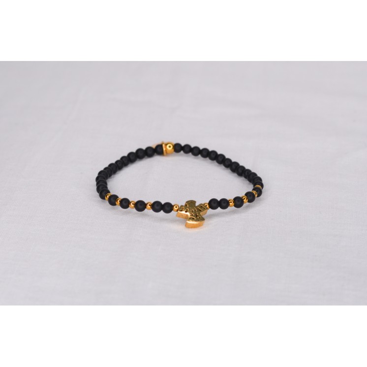 Bracelet LINA Simple - Motif : cactus - Agate orange