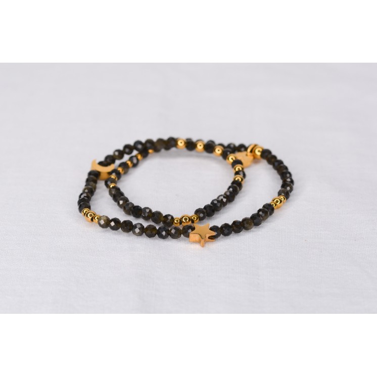 Bracelet LINA Simple - Motif : cactus - Agate orange