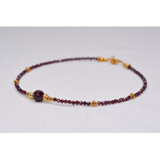 Collier EMY 1B Grenat à facettes