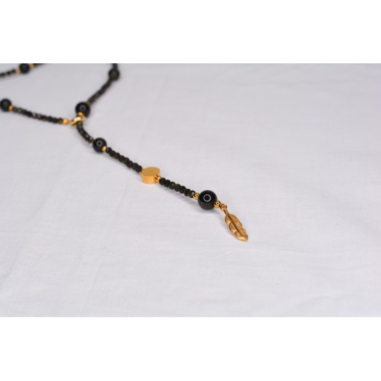 Collier LYA - Pendentif Plume en Amazonite